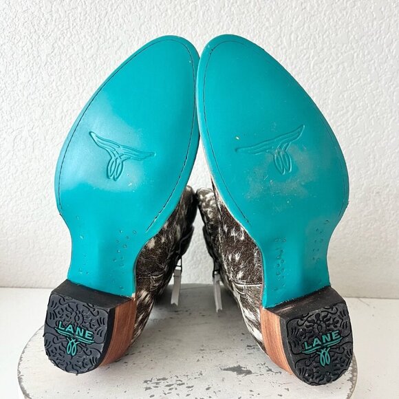 Lane Plain Jane COWPOKE Womens Cowhide Boots 9.5 Cowboy Western Cowgirl Bootie - Picture 9 of 12